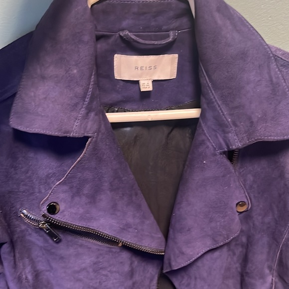 Reiss purple suede style jacket USA 2 - Picture 2 of 4